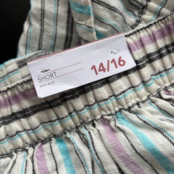 Lane Bryant NWT Linen Blend Pull On Tie Waist Shorts Plus Size 14/16 - Picture 8 of 12